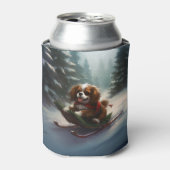 Cavalier King Charles Spaniel Weihnachtsschnee Dosenkühler (Kanne Vorderseite)