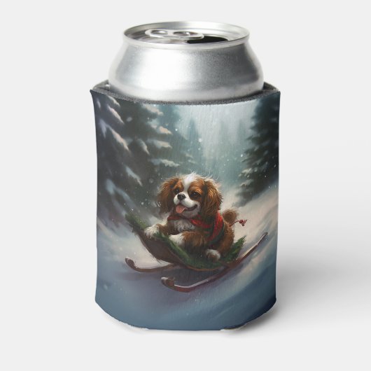 Cavalier King Charles Spaniel Weihnachtsschnee Dosenkühler (Kanne Rückseite)