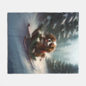 Cavalier King Charles Spaniel Weihnachtsschnee Fleecedecke (Vorderseite (Horizontal))