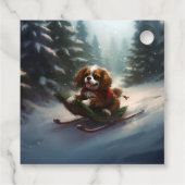 Cavalier King Charles Spaniel Weihnachtsschnee Geschenkanhänger (Rückseite)