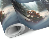 Cavalier King Charles Spaniel Weihnachtsschnee Geschenkpapier (Rolleneckpunkt)