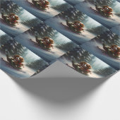 Cavalier King Charles Spaniel Weihnachtsschnee Geschenkpapier (Ecke)