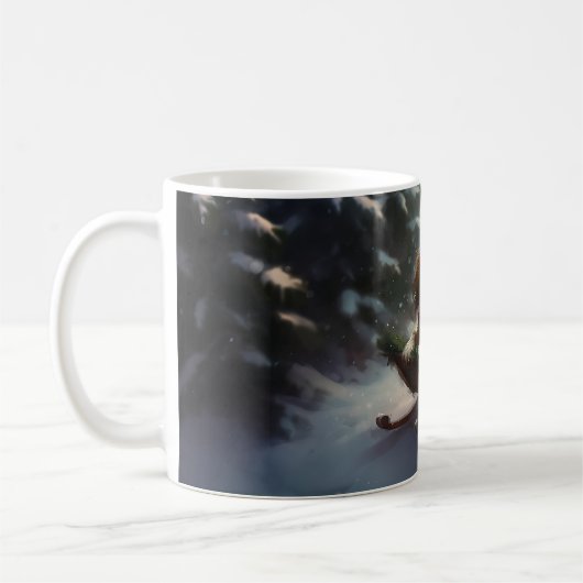 Cavalier King Charles Spaniel Weihnachtsschnee Kaffeetasse (Links)