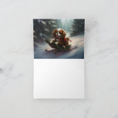 Cavalier King Charles Spaniel Weihnachtsschnee Karte (Innenseite)