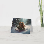 Cavalier King Charles Spaniel Weihnachtsschnee Karte (Vorderseite)