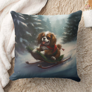 Cavalier King Charles Spaniel Weihnachtsschnee Kissen