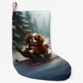 Cavalier King Charles Spaniel Weihnachtsschnee Kleiner Weihnachtsstrumpf (Vorderseite)
