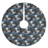 Cavalier King Charles Spaniel Weihnachtsschnee Polyester Weihnachtsbaumdecke (Vorderseite)