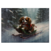 Cavalier King Charles Spaniel Weihnachtsschnee Schneidebrett (Vorderseite)