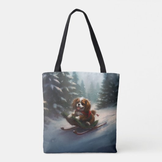 Cavalier King Charles Spaniel Weihnachtsschnee Tasche (Rückseite)