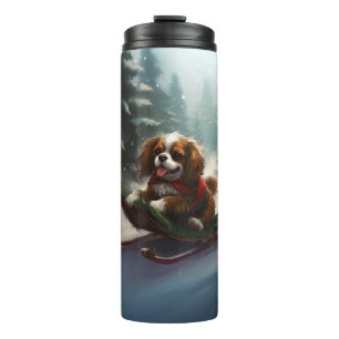 Cavalier King Charles Spaniel Weihnachtsschnee Thermosbecher