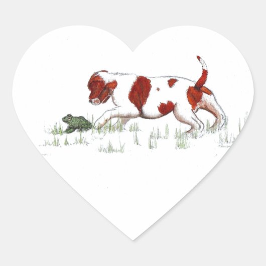 Cavalier King Charles Spaniel Welpe CKC Herz-Aufkleber (Vorderseite)