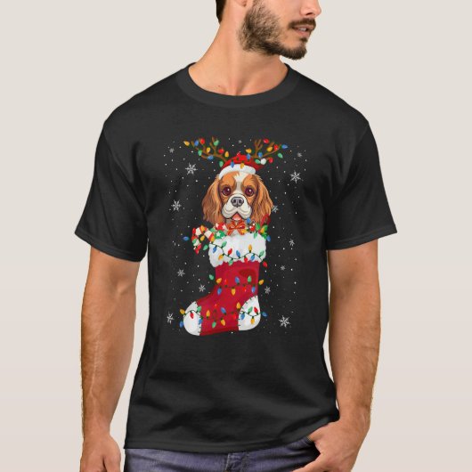 Cavalier King Charles Spaniel Welpe Hund in Socken T-Shirt (Vorderseite)