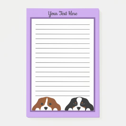 Cavalier King Charles Spaniel Welpe Hund Post-it Klebezettel (Vorderseite)
