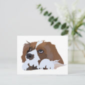 Cavalier King Charles Spaniel Welpe Postkarte (Stehend Vorderseite)