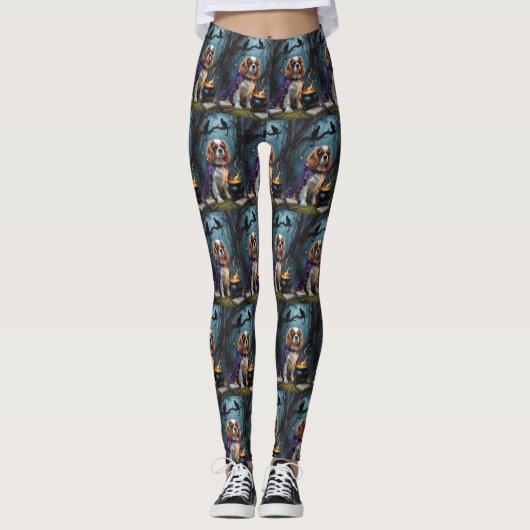 Cavalier King Charles Spaniel Whimsical Halloween Leggings (Vorderseite)