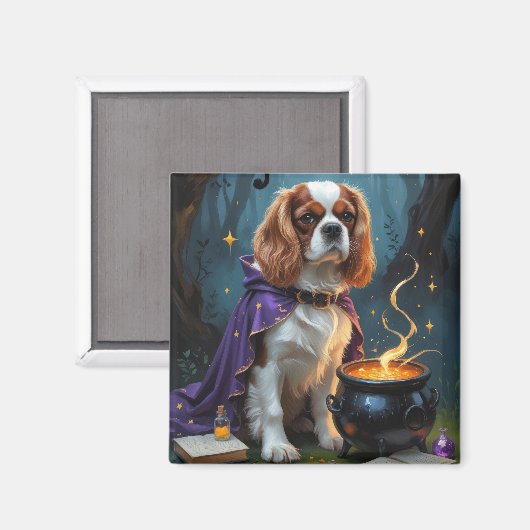 Cavalier King Charles Spaniel Whimsical Halloween Magnet (Vorderseite/Rückseite)