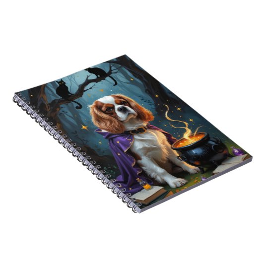 Cavalier King Charles Spaniel Whimsical Halloween Notizblock (Rechte Seite)