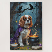 Cavalier King Charles Spaniel Whimsical Halloween Puzzle (Vertikal)