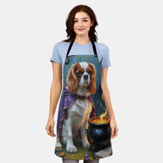 Cavalier King Charles Spaniel Whimsical Halloween Schürze (Getragen)