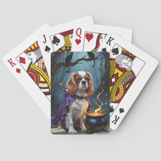 Cavalier King Charles Spaniel Whimsical Halloween Spielkarten (Rückseite)
