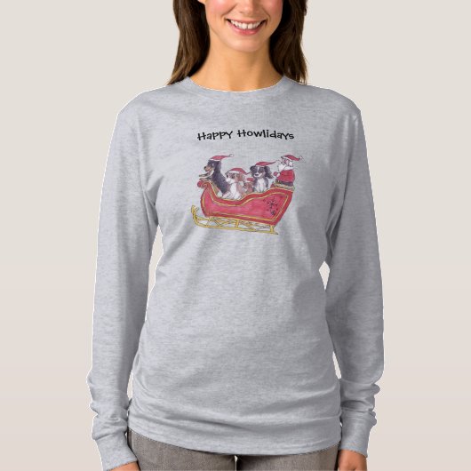 Cavalier King Charles Spaniel Winter Holiday T-Shirt (Vorderseite)