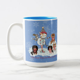Cavalier King Charles Spaniel Winter Scene Zweifarbige Tasse