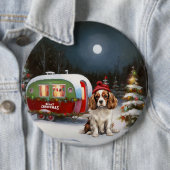 Cavalier King Charles Spaniel Wohnwagen Weihnachte Button (Beispiel)