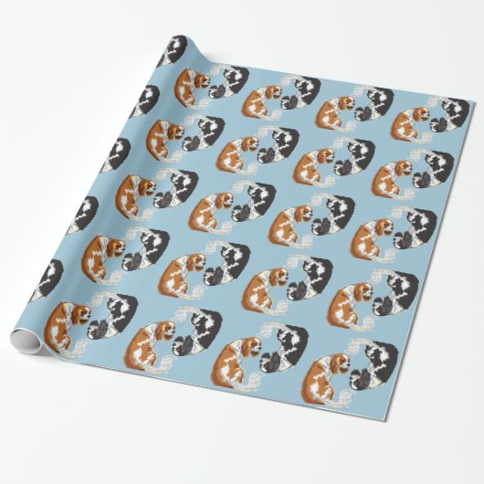 cavalier king charles spaniel wrapper geschenkpapier (Ungerollt)