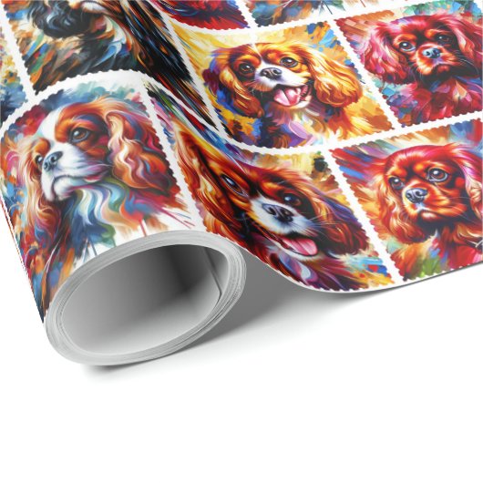 Cavalier King Charles Spaniel Wrapping Paper Geschenkpapier (Rolleneckpunkt)