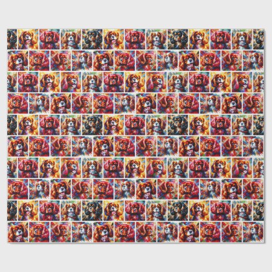 Cavalier King Charles Spaniel Wrapping Paper Geschenkpapier (Flach)