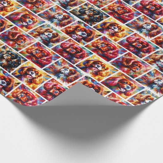 Cavalier King Charles Spaniel Wrapping Paper Geschenkpapier (Ecke)