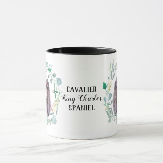 Cavalier King Charles Spaniel Wreath Tasse (Zentrum)