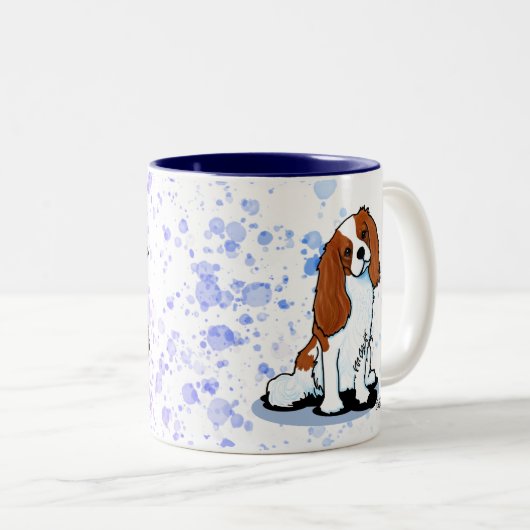 Cavalier King Charles Spaniel Zwei-Tone-Kaffee-Tas Zweifarbige Tasse (VorderseiteRechts)