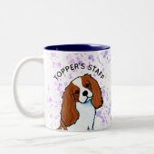 Cavalier King Charles Spaniel Zwei-Tone-Kaffee-Tas Zweifarbige Tasse (Links)