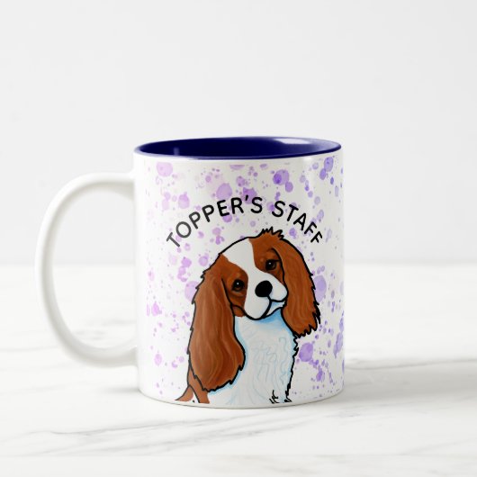 Cavalier King Charles Spaniel Zwei-Tone-Kaffee-Tas Zweifarbige Tasse (Links)