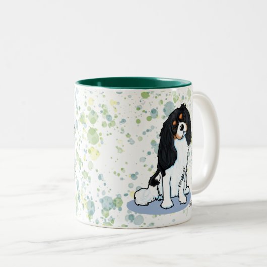 Cavalier King Charles Spaniel Zwei-Tone-Kaffee-Tas Zweifarbige Tasse (VorderseiteRechts)