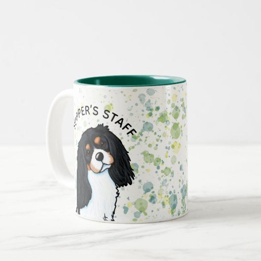 Cavalier King Charles Spaniel Zwei-Tone-Kaffee-Tas Zweifarbige Tasse (Vorderseite Links)
