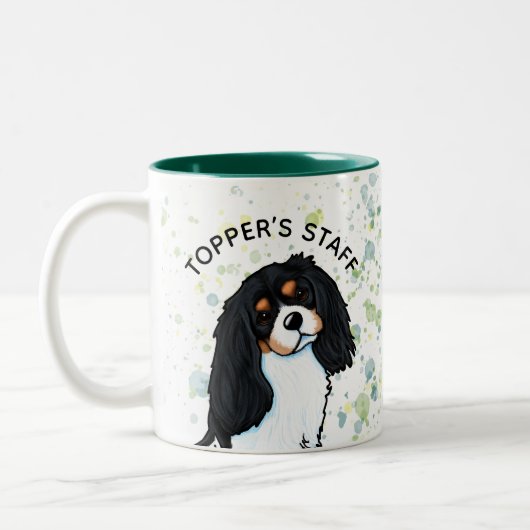 Cavalier King Charles Spaniel Zwei-Tone-Kaffee-Tas Zweifarbige Tasse (Links)