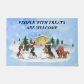 Cavalier King Charles Spaniels Gebäude a Snowman Fußmatte (Vorderseite)