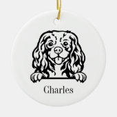 Cavalier King Charles Spaniels Hund Keramik Ornament (Vorne)