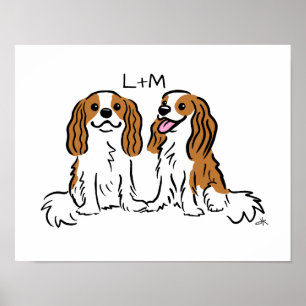 Cavalier King Charles Spaniels Hunde mit Ihrem Tex Poster