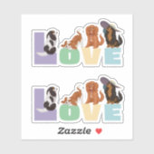 Cavalier King Charles Spaniels Liebe Aufkleber (Blatt)