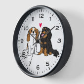 Cavalier King Charles Spaniels Niedlich Hunde Uhr (Winkel)