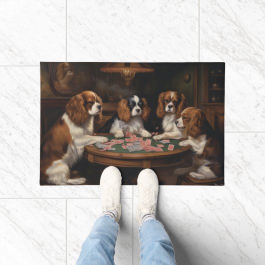 Cavalier King Charles Spaniels Poker Art Fußmatte (Indoor)