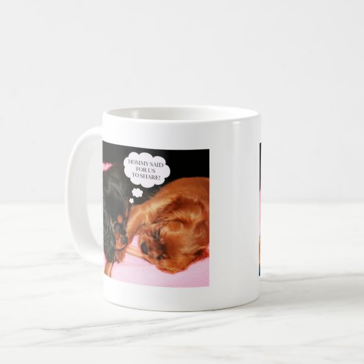 Cavalier King Charles Spaniels Puppies Kaffeetasse (Vorderseite Links)