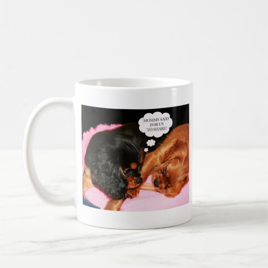 Cavalier King Charles Spaniels Puppies Kaffeetasse (Links)