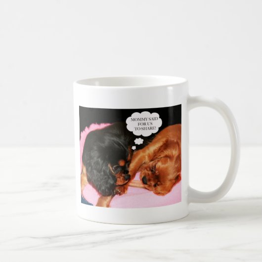 Cavalier King Charles Spaniels Puppies Kaffeetasse (Rechts)