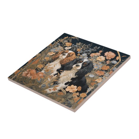 Cavalier King Charles Spaniels Tapestry Style Fliese (Seite)
