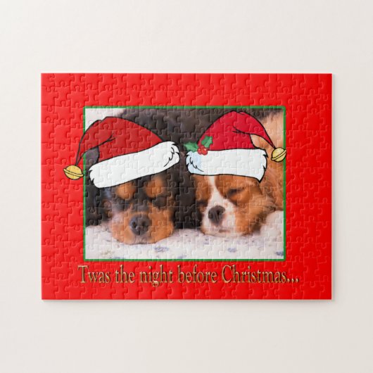 Cavalier King Charles Spaniels tragen den Hut des Puzzle (Horizontal)